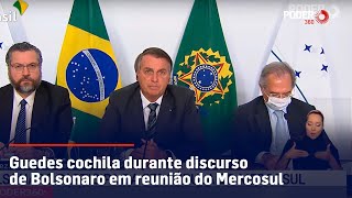 Guedes cochila durante discurso de Bolsonaro em reunião do Mercosul