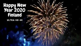 [4K] Finland Happy New Year 2020 Fireworks | Helsinkin uudenvuoden ilotulitus 2020