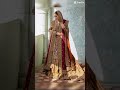 pakistani bridal dress in embellished kameez with farshi lehenga and double dupattas style shorts