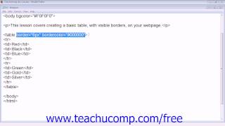 HTML5 and CSS3 Tutorial Table Borders Training Lesson 9.2