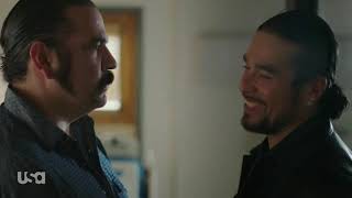 Queen of the South S04 Boaz and Pote hospital scene