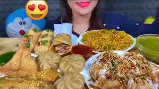 Assamese Maggi Masala, Pani Puri, Momo, Samosa, Dahi Puri, Mirchi Vada, EggRollMassive eating sounds