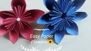 Very easy Paper Flowers l How to make a Kusudama Paper Flower ?