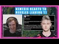 Nemesis Reacts to REKKLES LEAVING T1 👀