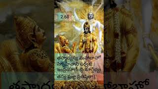 Bhagavatgeeta in telugu🕉️2:68 slokam in telugu/ #bhagavadgitaslokasintelugu#slokastelugu#viralshorts