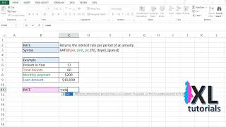 How To Use Rate Function In Excel