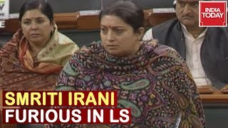 Furious Smriti Irani Lashes Out In Lok Sabha Over Women Safety | Watch Live