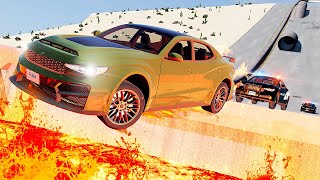 EXTREME Police Chase Over LAVA - BeamNG Drive Crashes