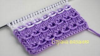 Узоры спицами. Горизонтальные дорожки с перетяжками. Knitting patterns. Horizontal paths.