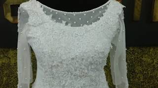 Pearl work wedding gown with Boota