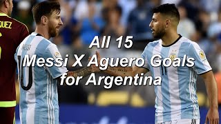 All 15 Lionel Messi X Sergio Aguero combination goals for Argentina with Ray Hudson commentary