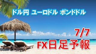 FXデイリー日足予報　　　2020年7月7日　   Daily Forex Forecasts , Tecnical Analysis and Signals