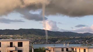 Stunning Rare Waterspout Filmed On Swiss Lake