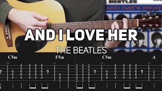 The Beatles - And I Love Her (Guitar lesson with TAB) + Kurt Cobain's Version