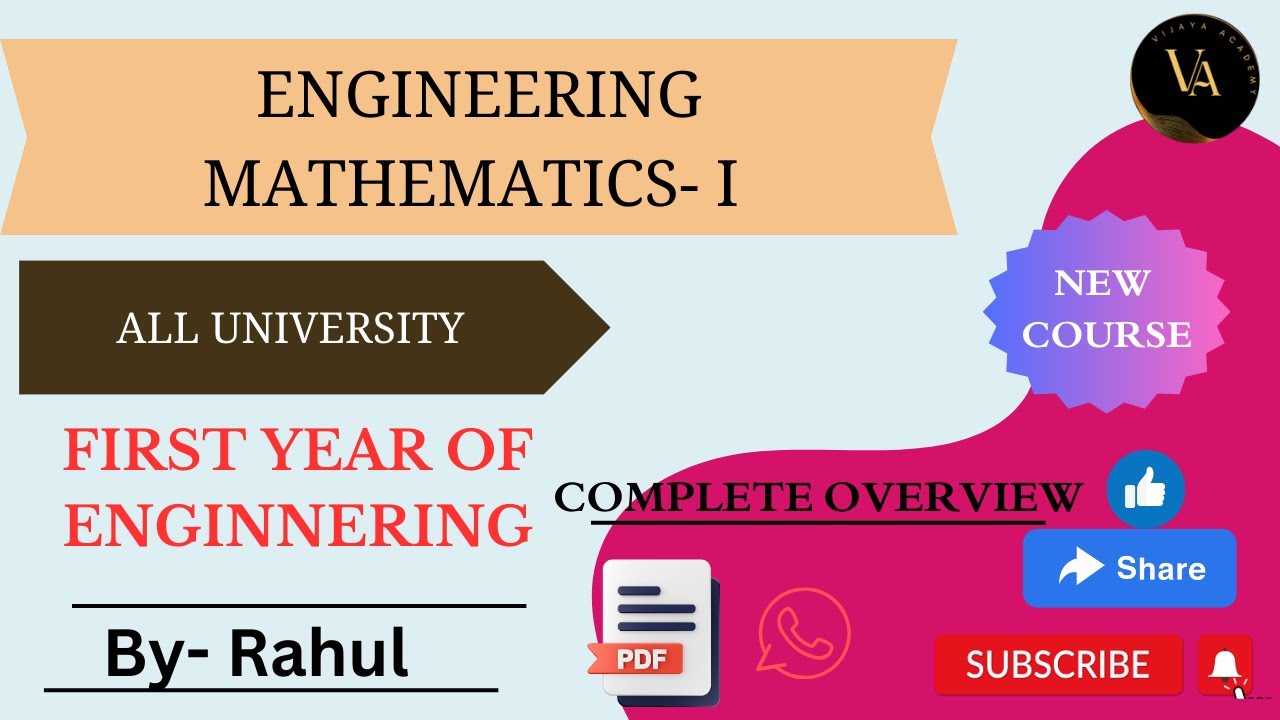 Engineering Mathematics 1 Complete Course Intro Vijaya Academy