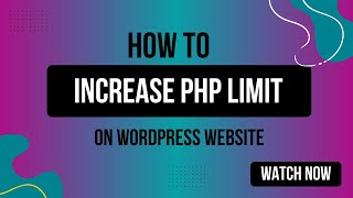 Fix WordPress Memory Limit Error | Increase PHP Limit Easily