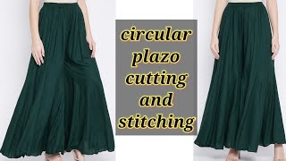 Circular plazo cutting and stitching | very easy palazzo pant cutting for beginners / style by Kiran