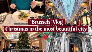 VLOG Christmas in Brussels (restaurant Belga Queen, oldest gallery, central square) #brussels