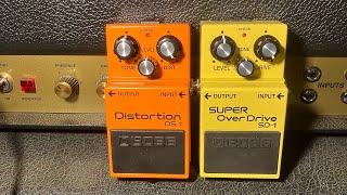 BOSS DS-1 Distortion vs BOSS SD-1 Overdrive into a Marshall 1987x amp