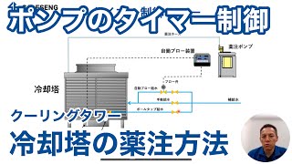 「冷却塔（クーリングタワー）の薬注方法タイマー制御について」冷却塔トラブル改善プロ・セールスエンジ #冷却塔薬注装置 #クーリングタワー薬注装置 #薬注ポンプ