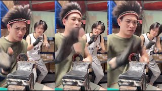 The apprentice who can't learn, the cranky master.学不会的徒弟，暴躁的师父。 #workout #duet #tools #work #video