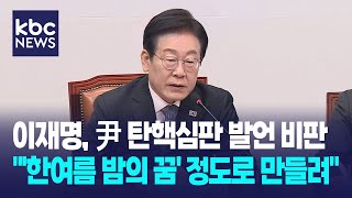 이재명, 尹 탄핵심판 발언 비판..\