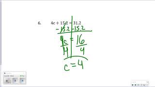 Equations Test Corrections