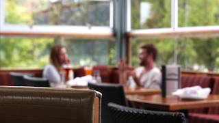 Free HD Stock Footage of Happy Meeting || Man and Woman Talking in Restaurant