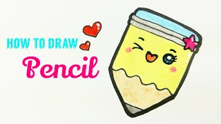 HOW TO DRAW PENCIL ✏️| Easy & Cute Pencil Drawing Tutorial For Beginner / Kids