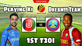 Afghanistan vs West Indies, 1st T20 International, Match Preview, Playing Xi and Dream11 Team