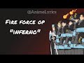 fire force op inferno lyrics