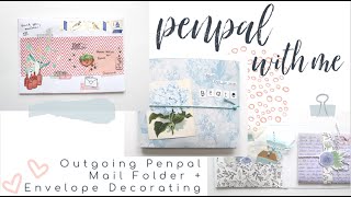 Pen Pal With Me: Outgoing Blue Mail + Envelope Decorating