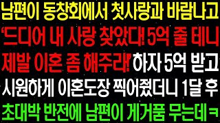 실화사연- 남편이 동창회에서 첫사랑과 바람이 나 이혼해 주면 5억을 주겠다고 제안하는데../ 라디오사연/ 썰사연/사이다사연/감동사연