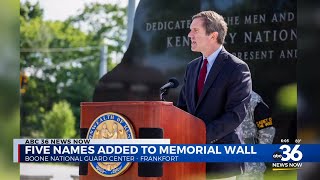 Five names added to Memorial Wall at Boone National Guard Center in Frankfort