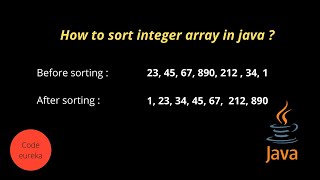 sort array in ascending order in java | how to sort integer array in java | malayalam | Code eureka