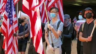 現場直播：香港高等學府香港大學學生在校園高舉美國國旗演奏美國國歌！