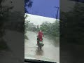 person washes hair while driving in a humorous scene