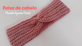 Faixa de crochê para cabelo turbante