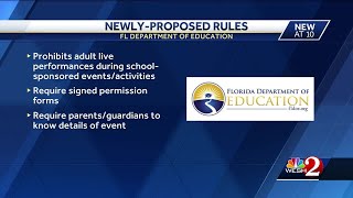 Florida Department of Education proposes new rule to prohibit adult live performances during scho...