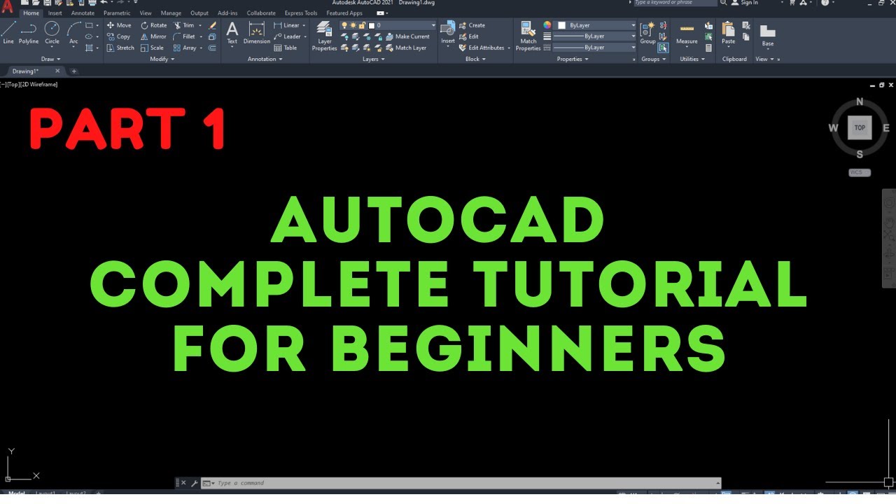 Autocad Tutorial For Beginners Part 1 Youtube