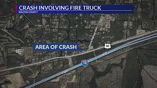 Walton County fire truck involved in crash on U.S. 90