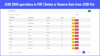 JSON CRUD operations in PHP | Delete or Remove Data from JSON File