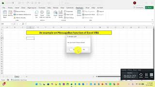 An example on MessageBox function of Excel VBA