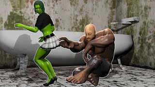 Poor Grandpa road RACE vs Hulk x Shehulk in Granny house | Funny horror animation