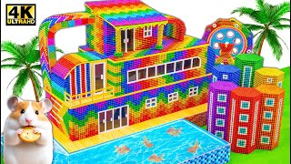 DIY - Build 3 Storey Villa With Infinity Swimming Pool From Magnetic Balls (Satisfying)
