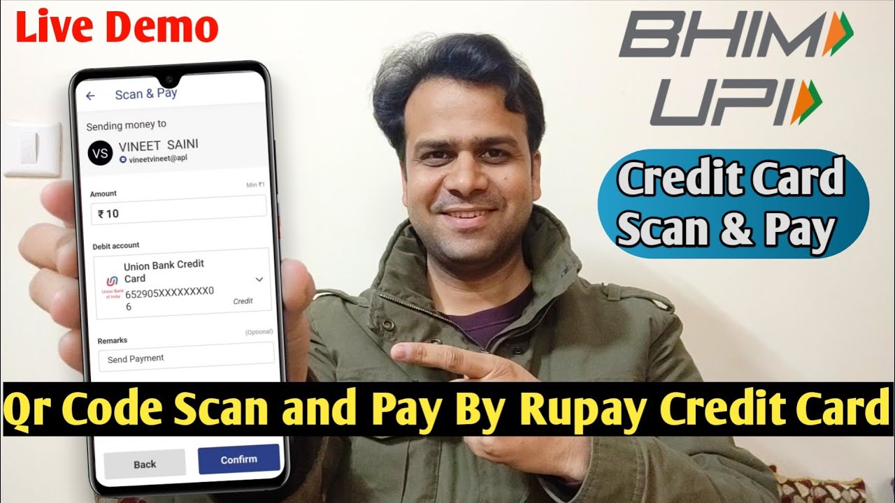 Credit Card Scan And Pay By Bhim UPI App | Scan And Pay Barcode Qr Code ...