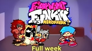 Friday Night Funkin' Vs. NekoFreak Remastered FULL WEEK & All Endings - FNF Mod Showcase (Hard)