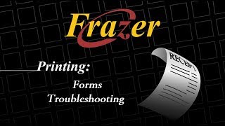 Frazer Tutorial - Forms Troubleshooting