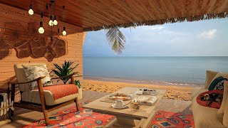 Tropical Morning on Cozy Terrace of Bungalow Ambience | Relaxing Ocean Waves Sounds for Meditation