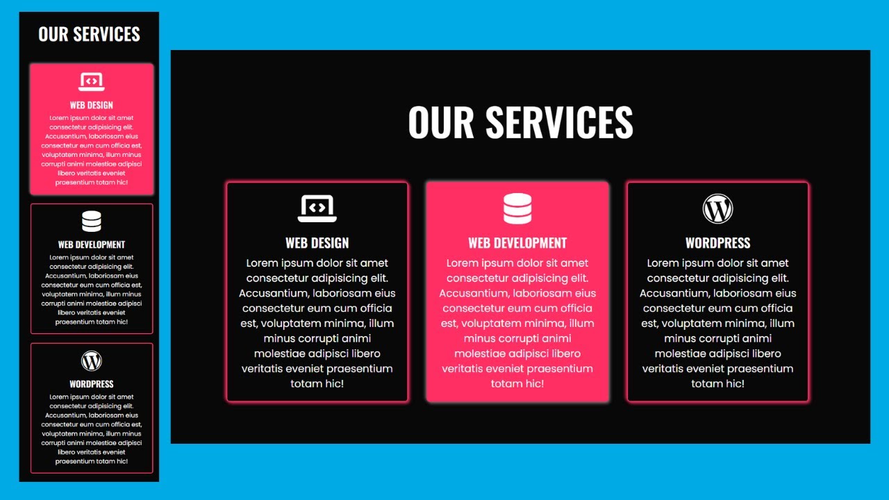 How To Make Responsive Services Section Using HTML And CSS | Web Design ...